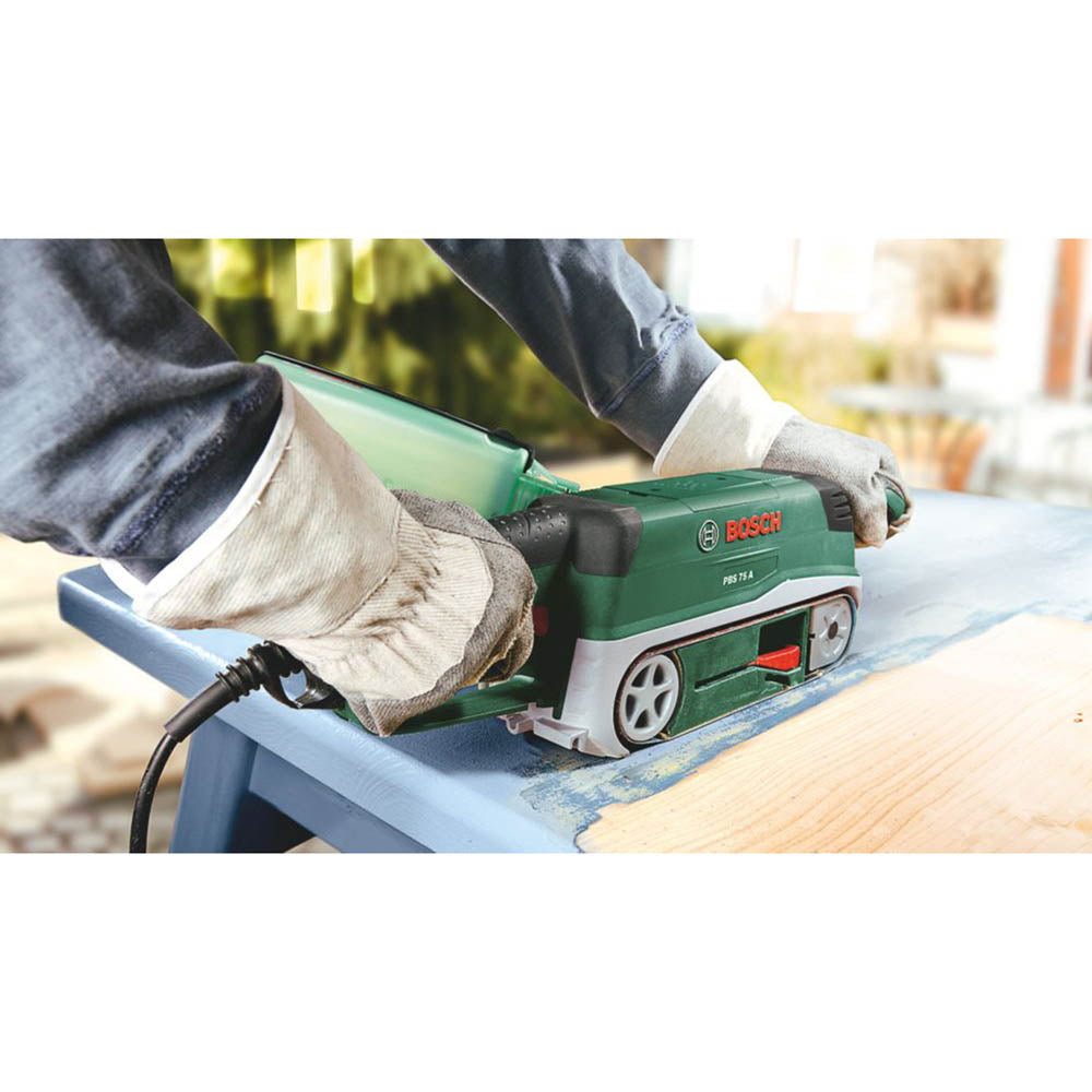 Bosch Belt Sander Electric PBS75A Auxiliary Handle Woodwork Plastic Metal 710W - Image 4