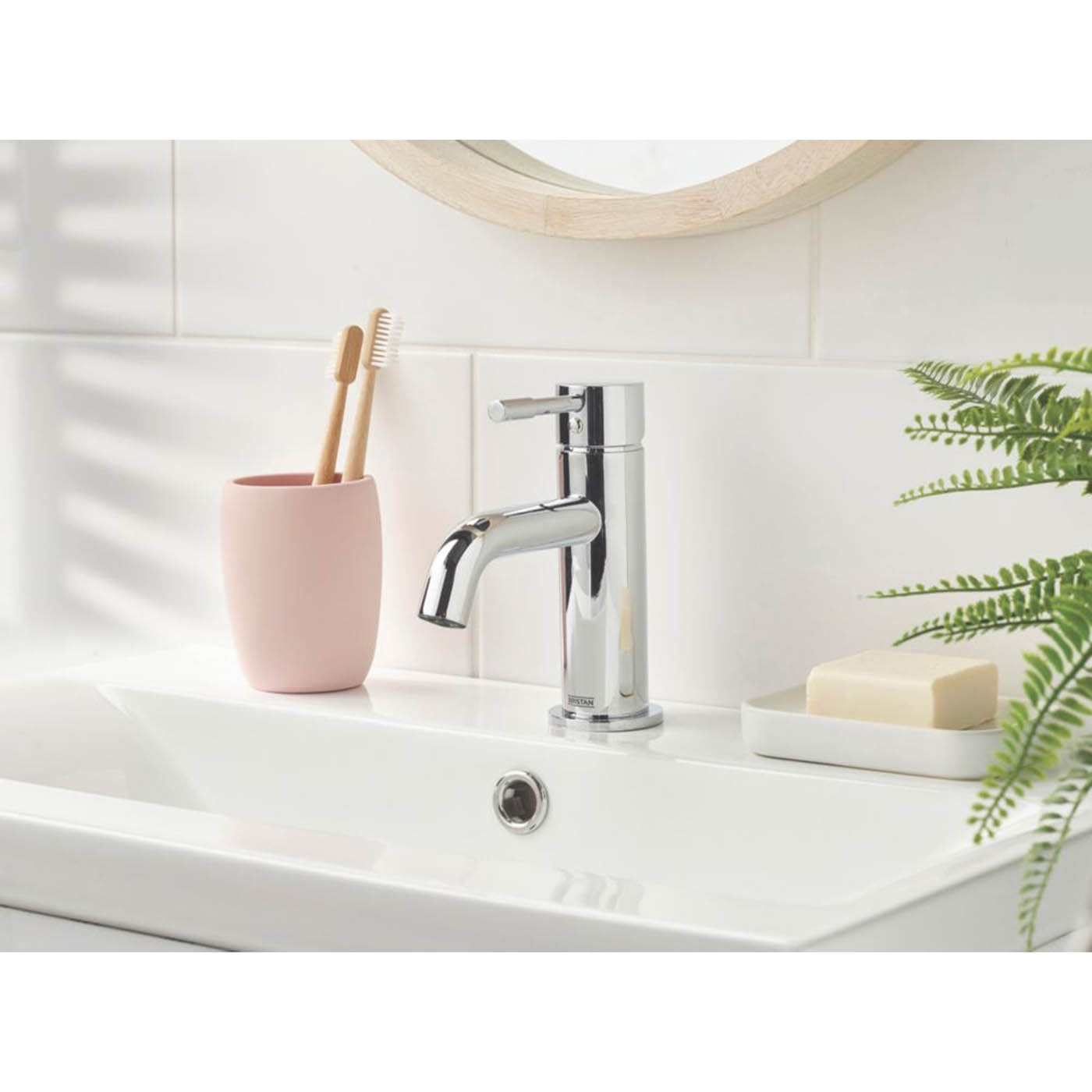 Bristan Bathroom Basin Tap Mono Mixer Chrome Single Lever Clicker Waste Faucet - Image 2