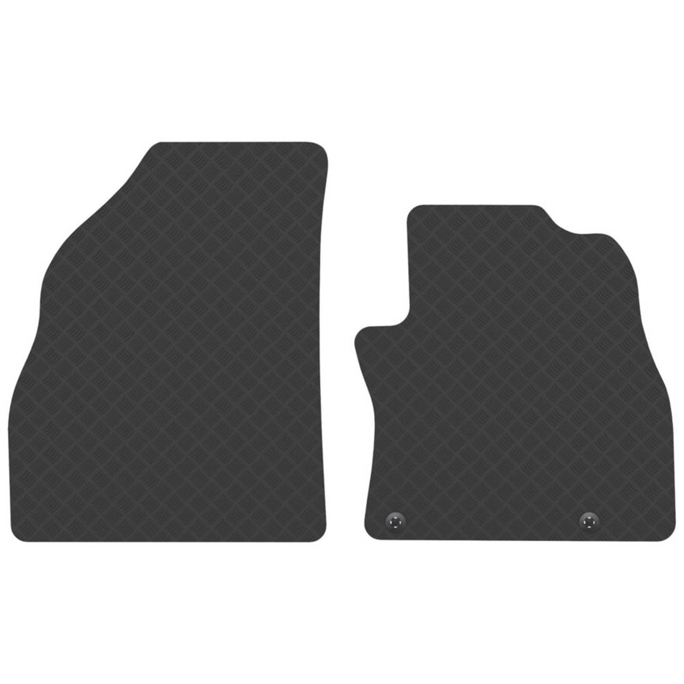 Car Mat Co. Rubber Floor Mats Set Fiat Fiorino 2008 on Waterproof 2 Piece - Image 1