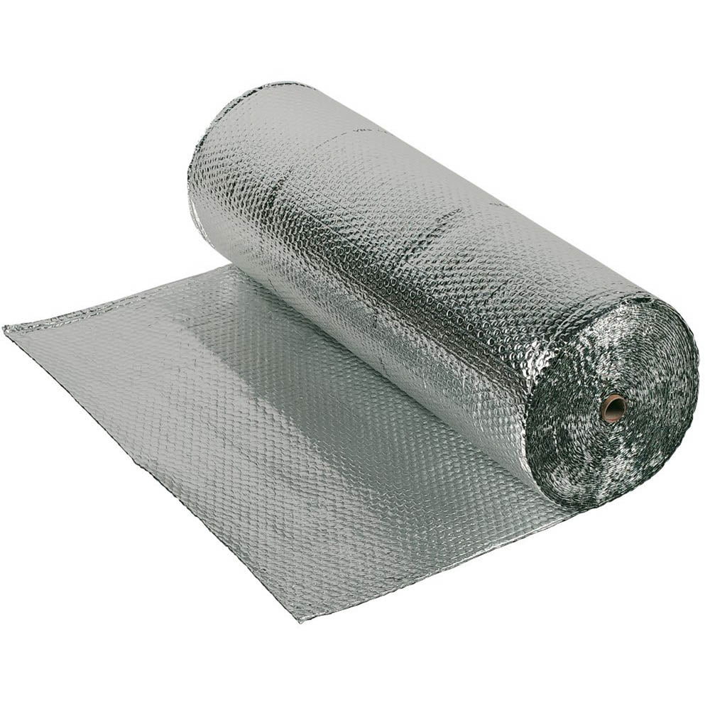 YBS Double Reflective Foil Insulation Aluminium Bubble Walls Roofs 25x1.5m - Image 1