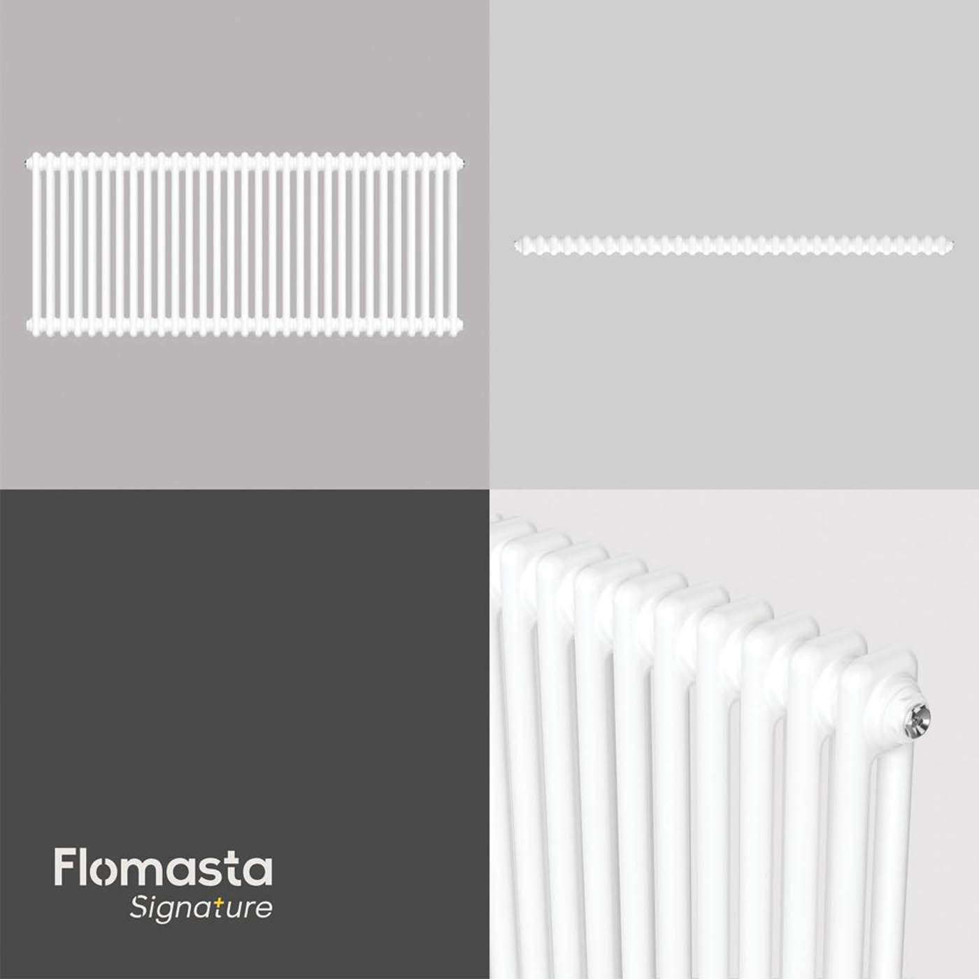Flomasta 2 Column Radiator White Horizontal Steel Central Heating 60x141.5cm - Image 5