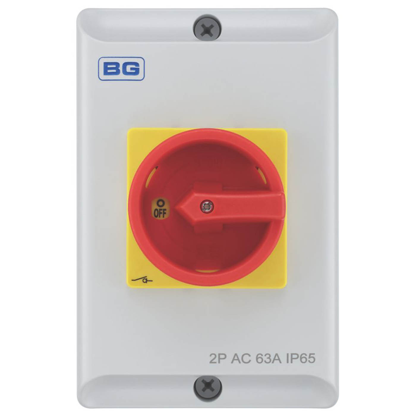 British Rotary Isolator 2 Pole Dimmer CPRSD263 63A Weatherproof Light Grey - Image 2