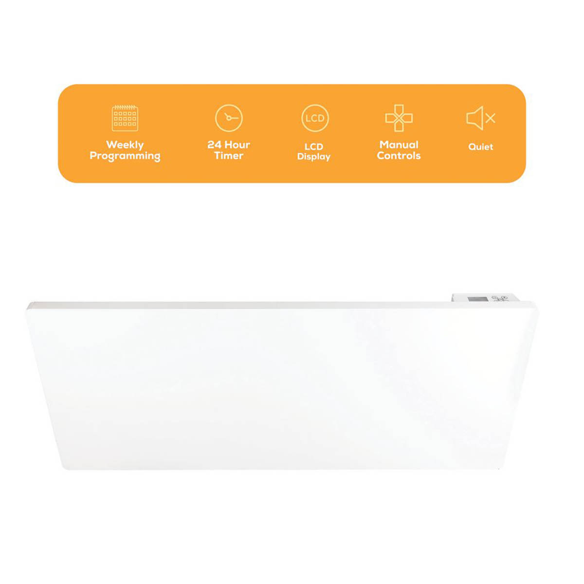 Convection Panel Heater Electric Wall Mounted White Timer Programmable 2000W - Image 2