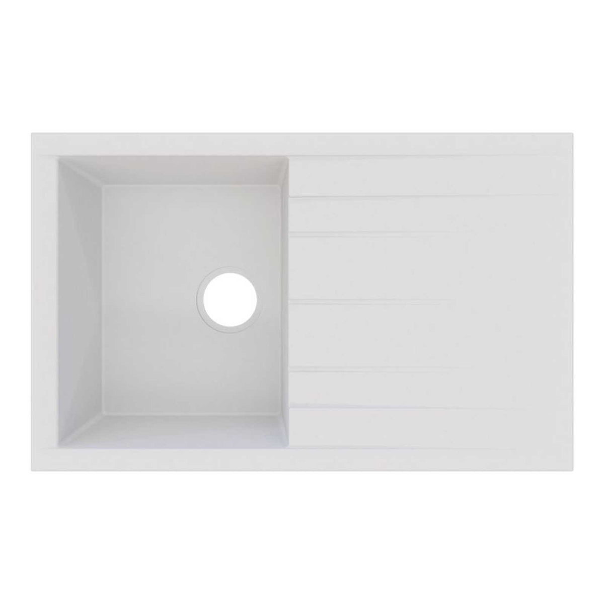 Swirl Erzen 1 Bowl White Composite Sink 800mm x 500mm - Image 2