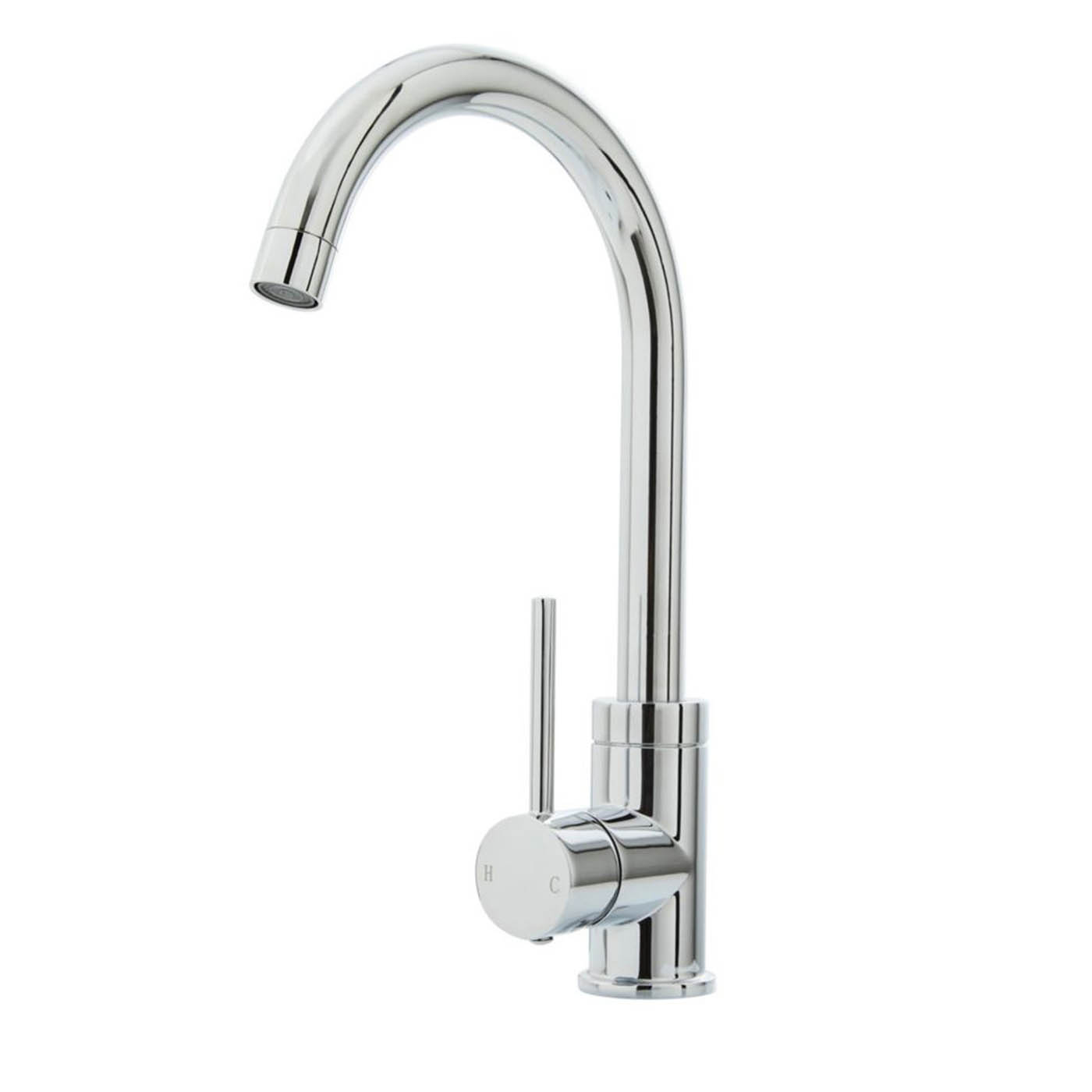 Kitchen Sink Tap Mixer Chrome Single Lever Swivel Spout Contemporary Faucet - Image 1
