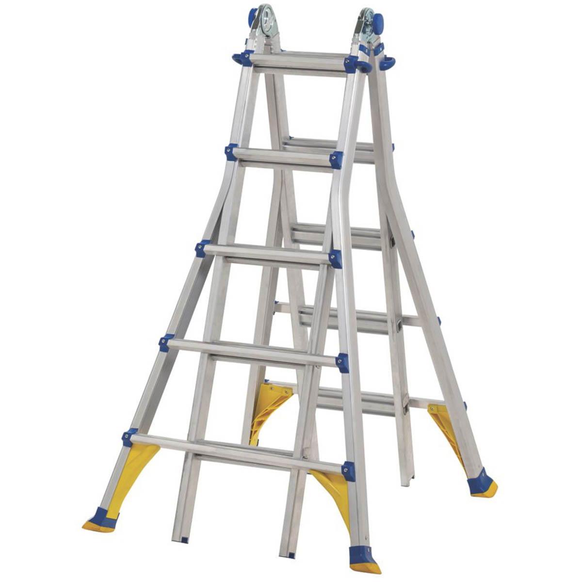 Werner Combination Ladder 5.1m Aluminium Telescopic Non Slip Wide Flare Compact - Image 4