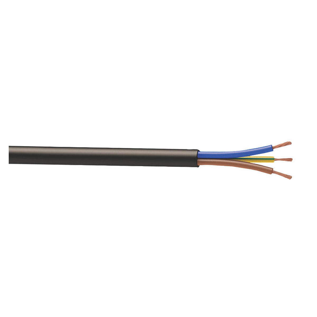 Time Flexible Cable 3183Y Black 3 Core 1.5mm² Indoor 8.1mm Round Drum 50m - Image 2