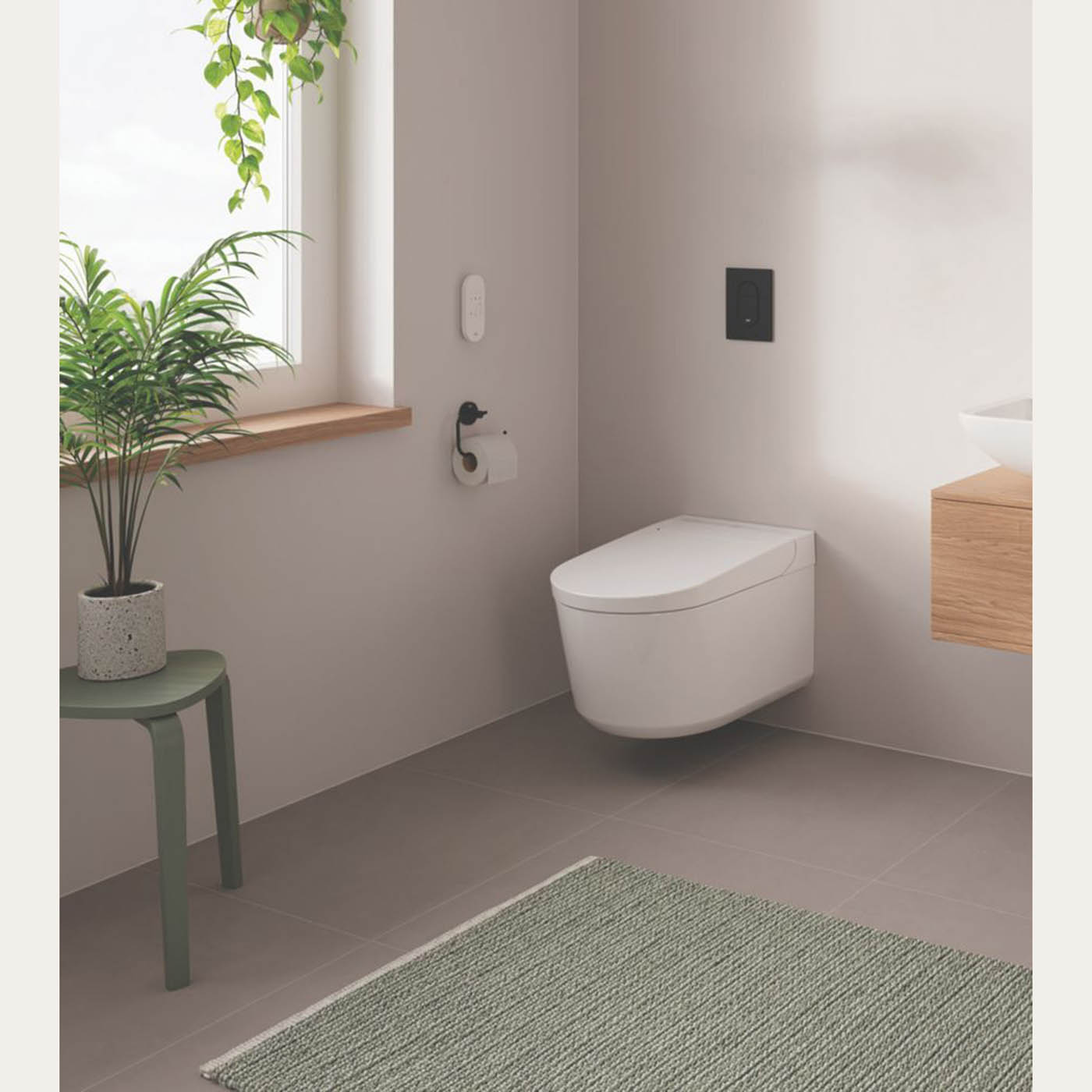 Grohe Toilet Roll Holder Matt Black Round Wall Mounted Bathroom Accessory Modern - Image 3