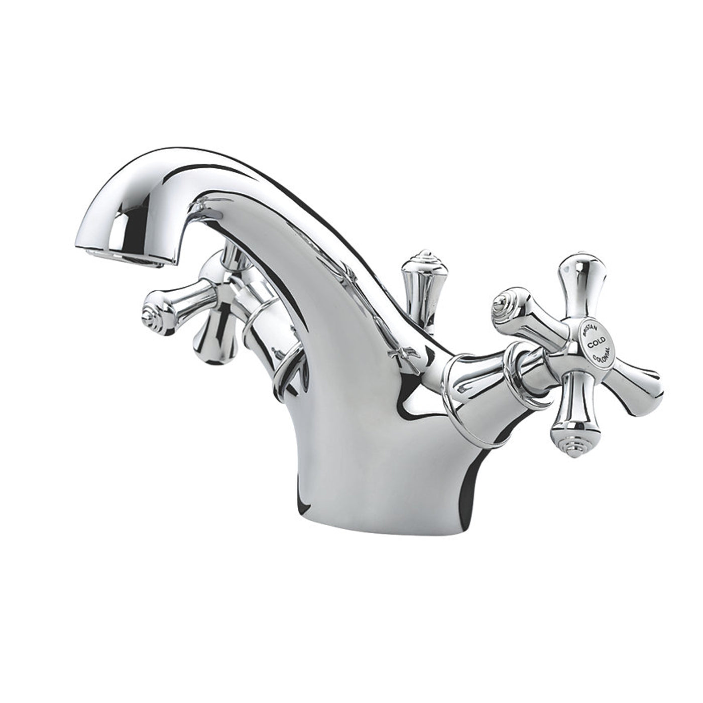 Bristan Bathroom Basin Tap Mono Mixer Chrome Cross Head Pop Up Waste Faucet - Image 2