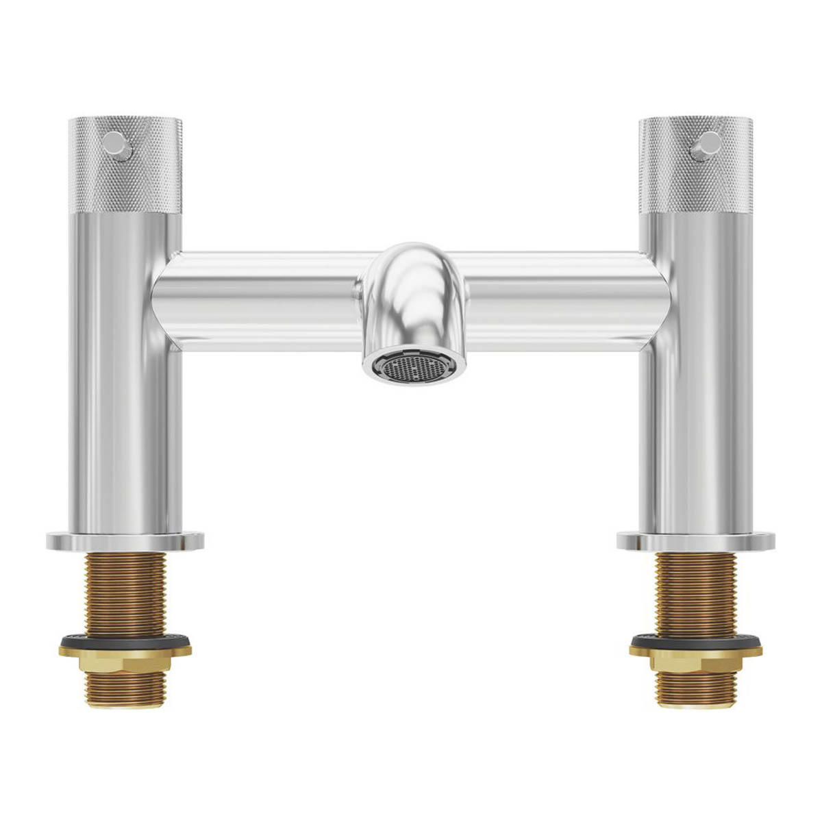 Swirl Bath Filler Tap Mixer Chrome Dual Lever 1/4 Turn Bathroom Modern Faucet - Image 2