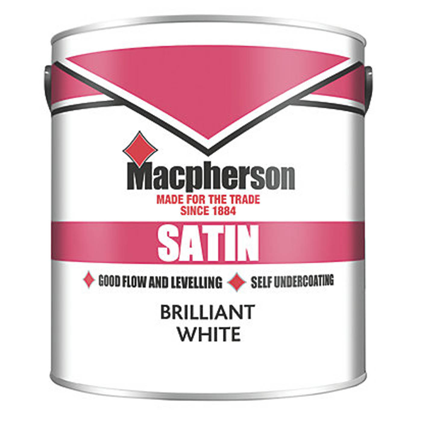 Macpherson 2.5Ltr Brilliant White Satin Trim Wood & Metal Paint - Image 2