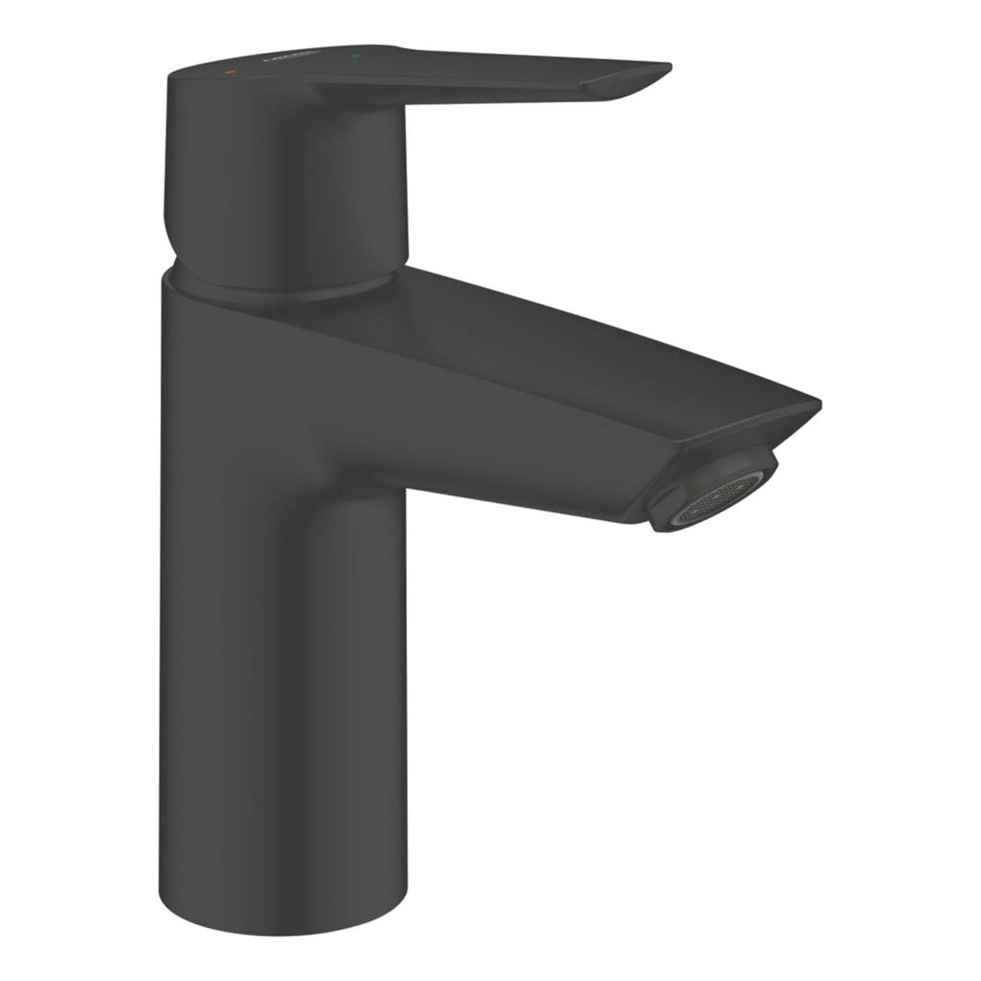 Grohe QuickFix Start Matt Black 165mm Standard Lever Mono Basin Mixer Tap With Pop-Up Waste - Image 1