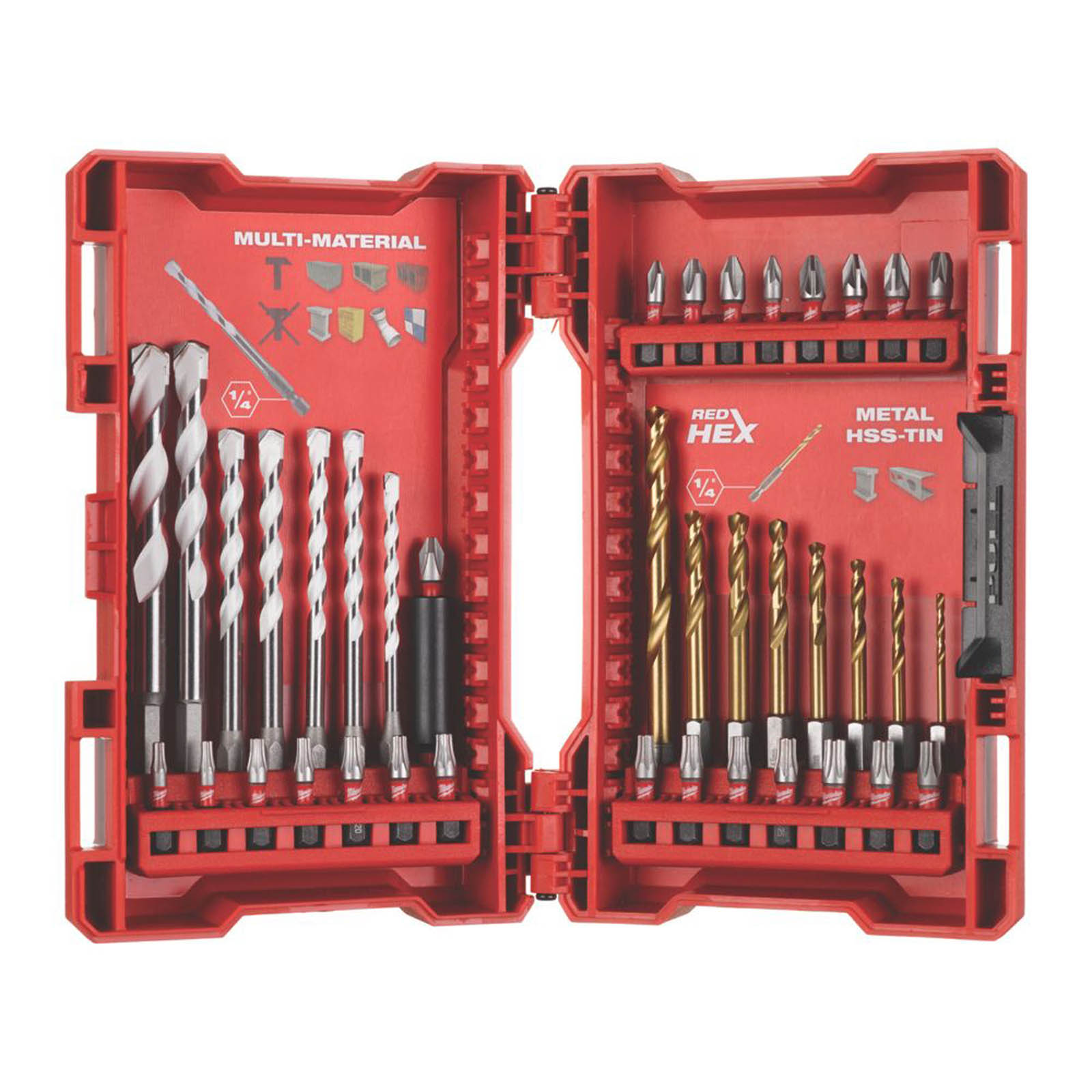 Milwaukee Shockwave 1/4" Hex Shank Mixed Impact Bit Set 39 Piece Set - Image 1