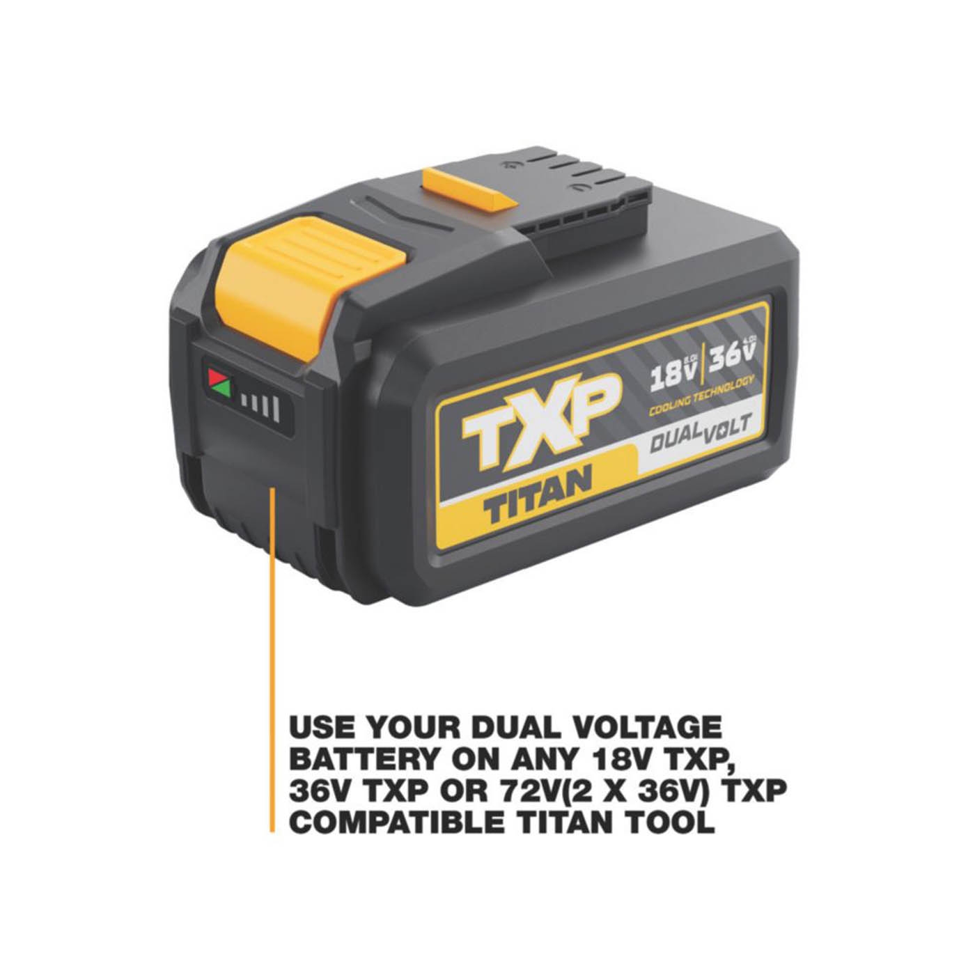 Titan Battery TTT1240BAT Dual Voltage 18/36V 4.0/8.0Ah Li-Ion TXP Powerful - Image 3
