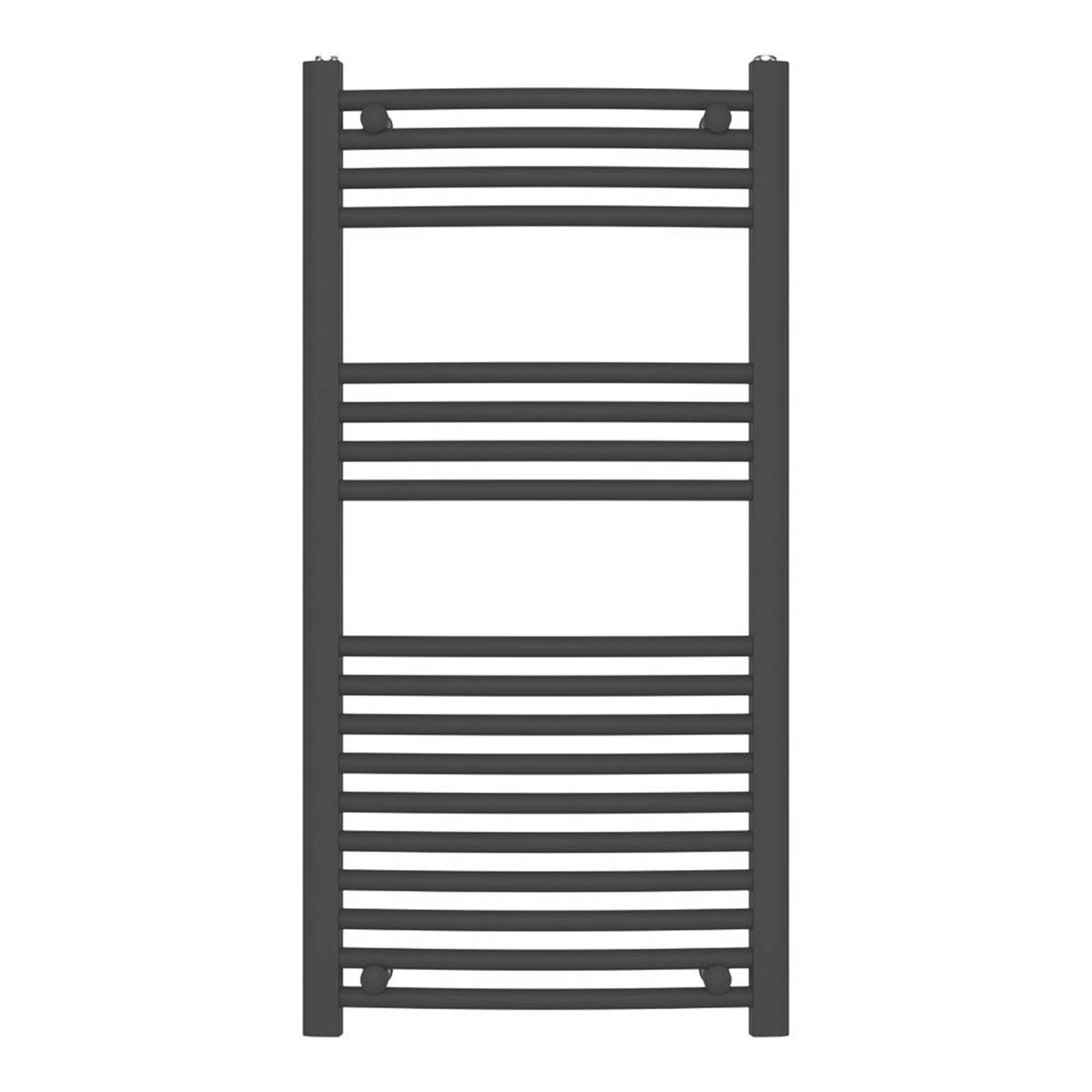 Flomasta Towel Rail Radiator Matt Black Curved Warmer 1000mm x 500mm 1521BTU - Image 2