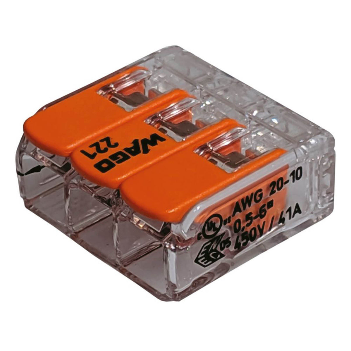 Wago 41A 3-Way Lever Connectors 30 Pack - Image 1