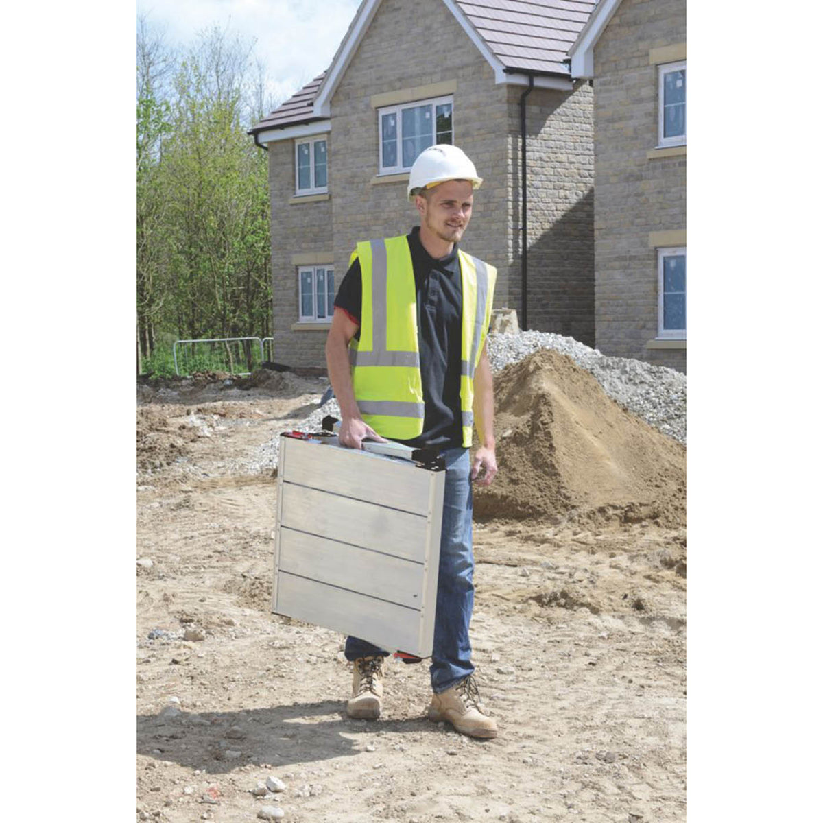 Werner Work Platform Aluminium Folding Stool Bench Step Heavy Duty 0.6x0.6m - Image 2
