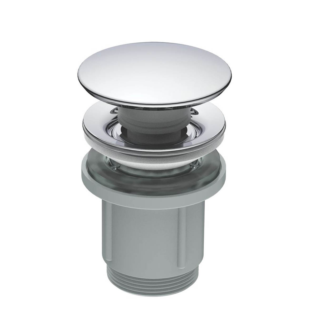 Swirl Basin Mixer Tap Mono Chrome Finish Soft Touch Lever Clicker Waste Modern - Image 3