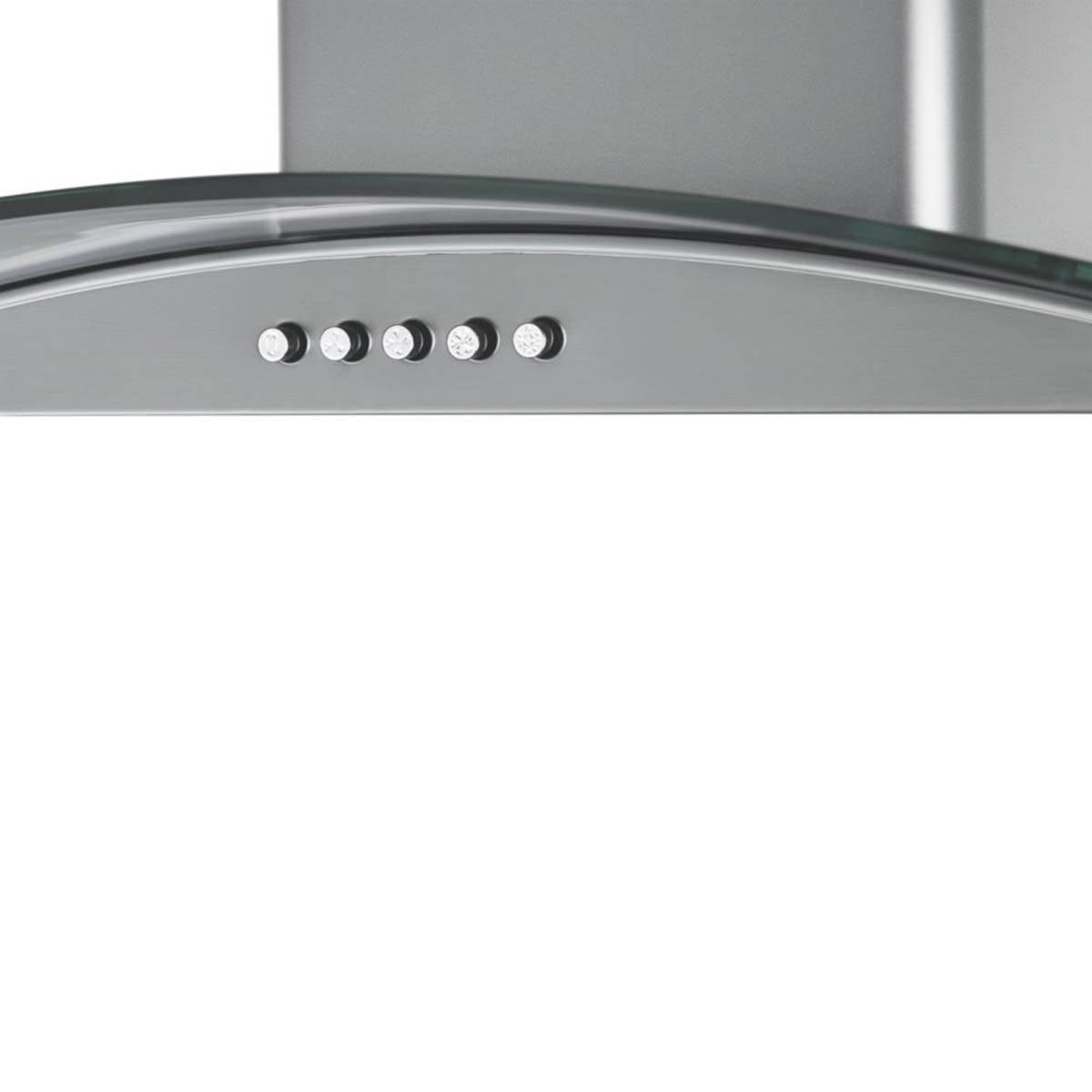 Kitchen Cooker Hood Curved Glass Stainless Steel Extracts and Recirculates 600mm - Image 4
