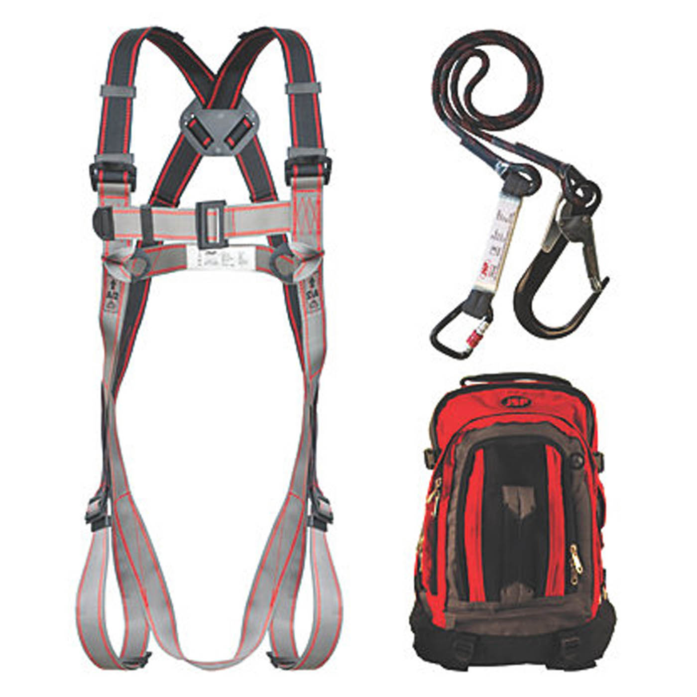 JSP Fall Arrest Kit with Lanyard Safety Body Harness Pioneer Single Tail 2m - Image 1