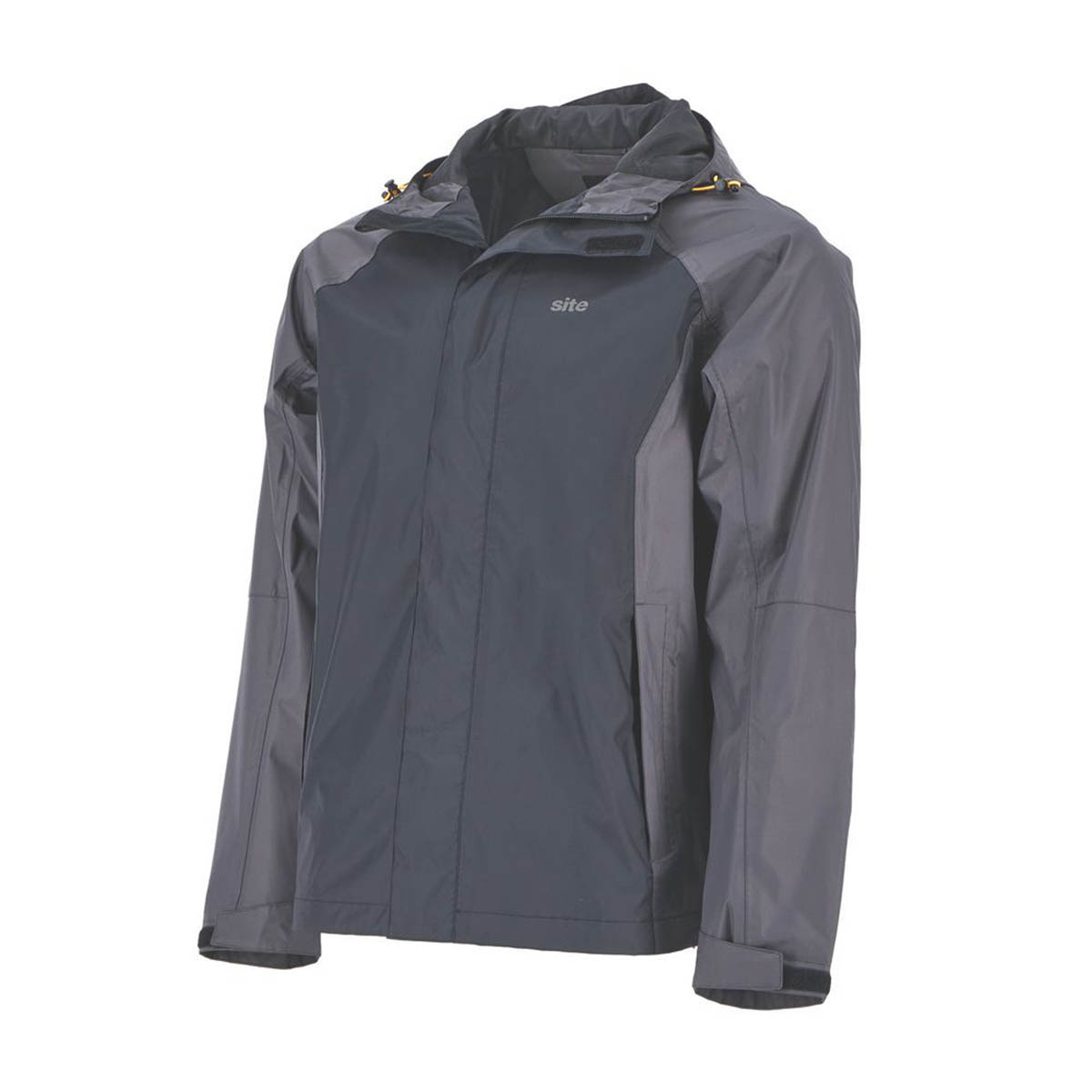 Site Work Jacket Mens Grey Black Waterproof Coat Hood X Large Size 54" Chest - Image 1