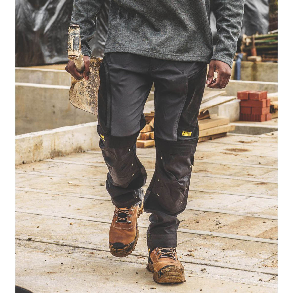 DeWalt Work Trouser Mens Tapered Grey Black Breathable Multi Pockets 32"W 31"L - Image 3