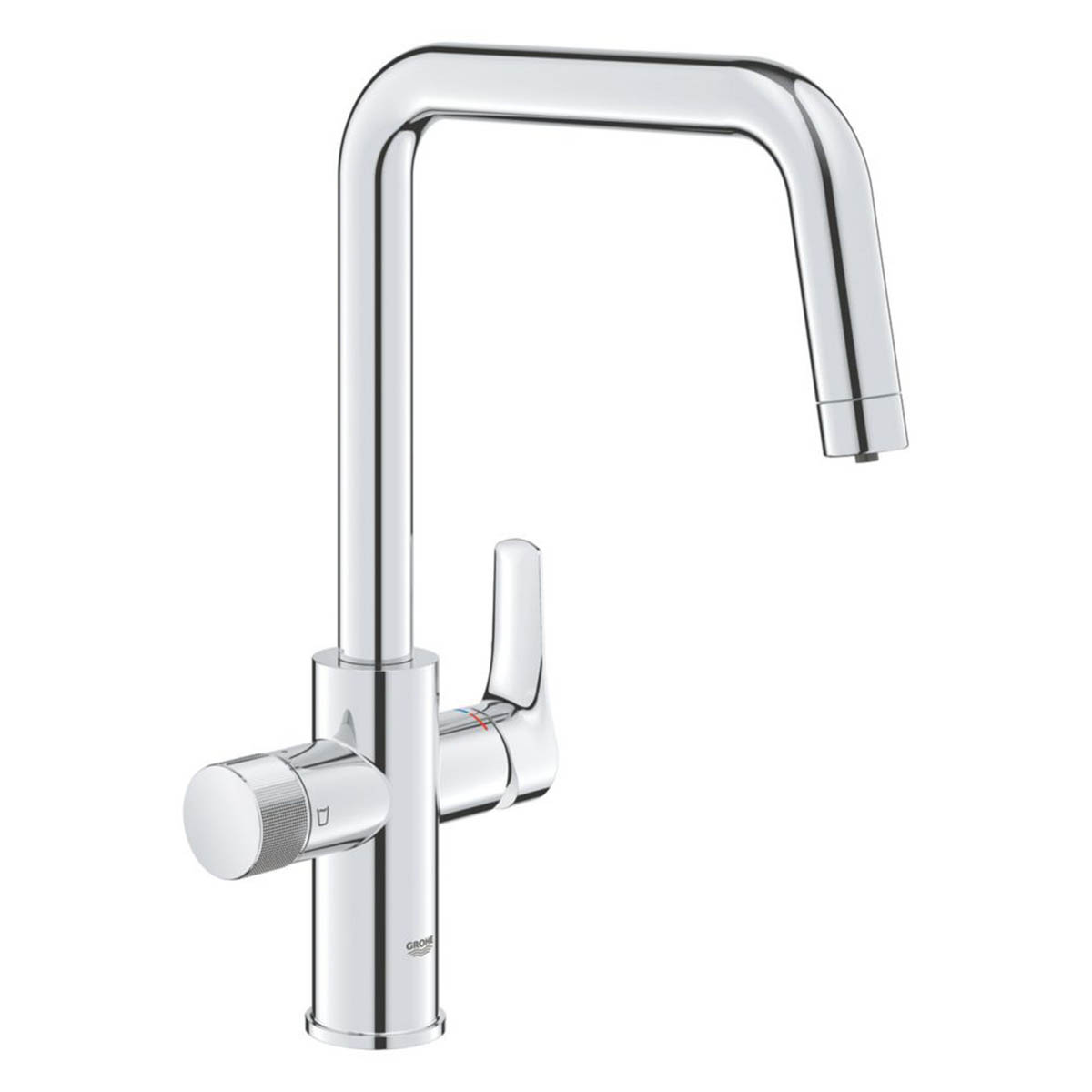Grohe Filter Kitchen Tap Mixer Chrome Single Lever U Swivel Spout Modern Faucet - Image 1