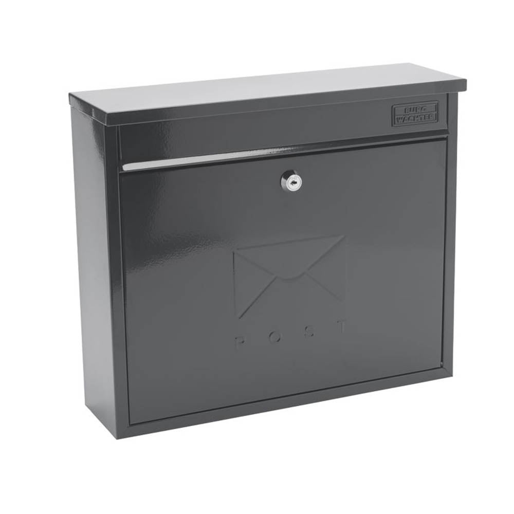 Post Boxs Anthracite Powder-Coated Lockable 2 Keys Weather-Resistant (H)310 mm - Image 1