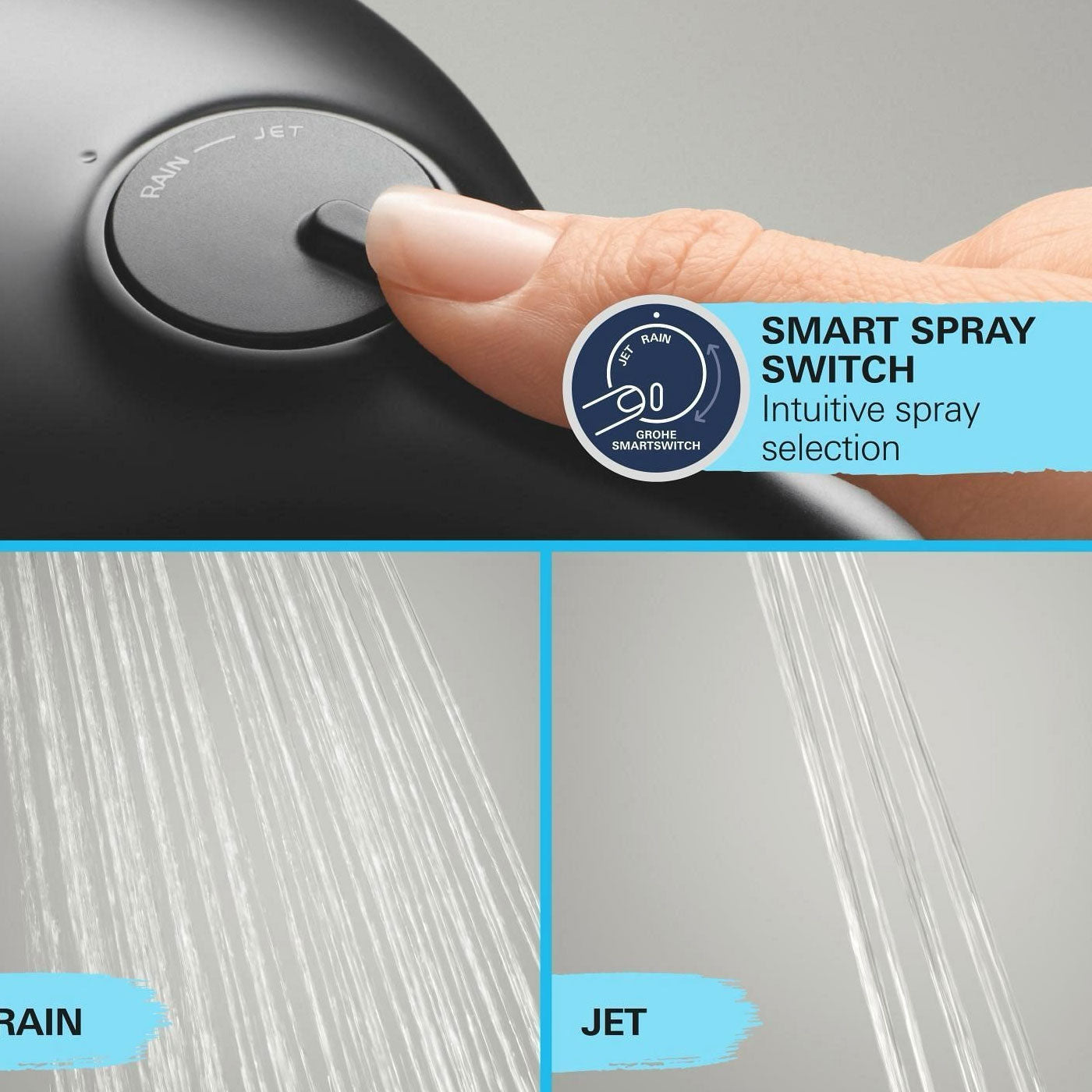 Bathroom Thermostatic Shower Mixer Black Twin Square Head 2 Spray Patterns - Image 9