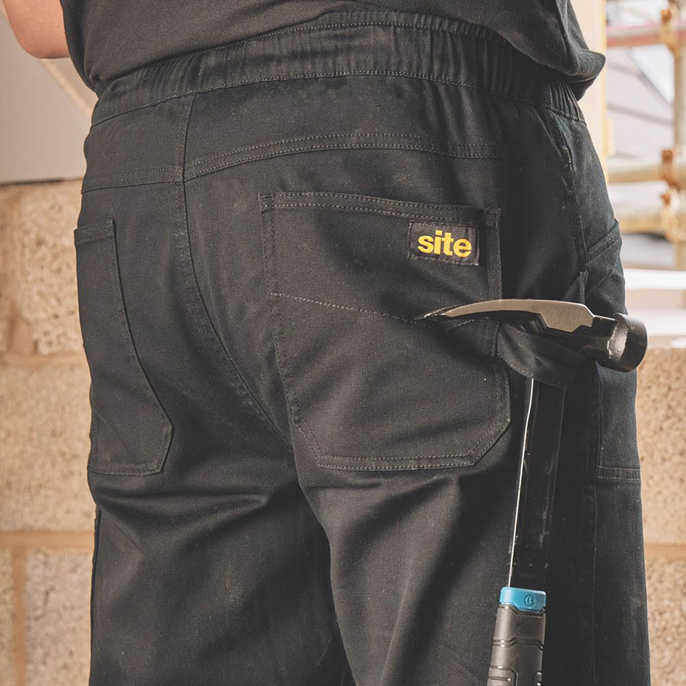 Site Dunnell Stretch Multi-Pocket Trousers Black 30" W 32" L - Image 5