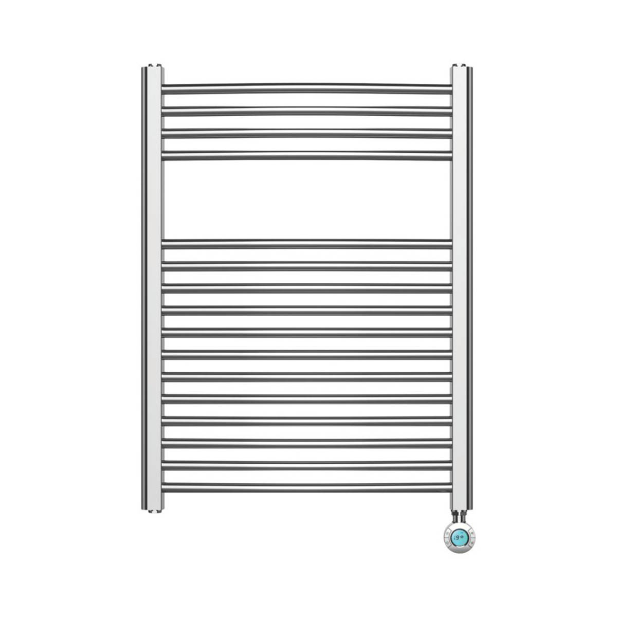 Flomasta Electric Towel Rail Radiator Chrome Curved Bathroom Warmer H80xW60cm - Image 4