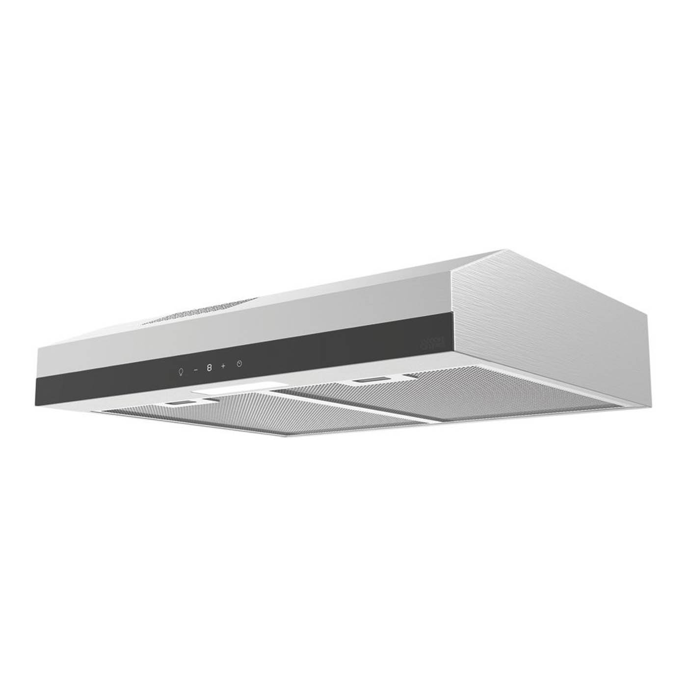 Cooke And Lewis Cooker Hood 59.8cm Grey Kitchen Extractor Fan 3 Speeds Timer - Image 1