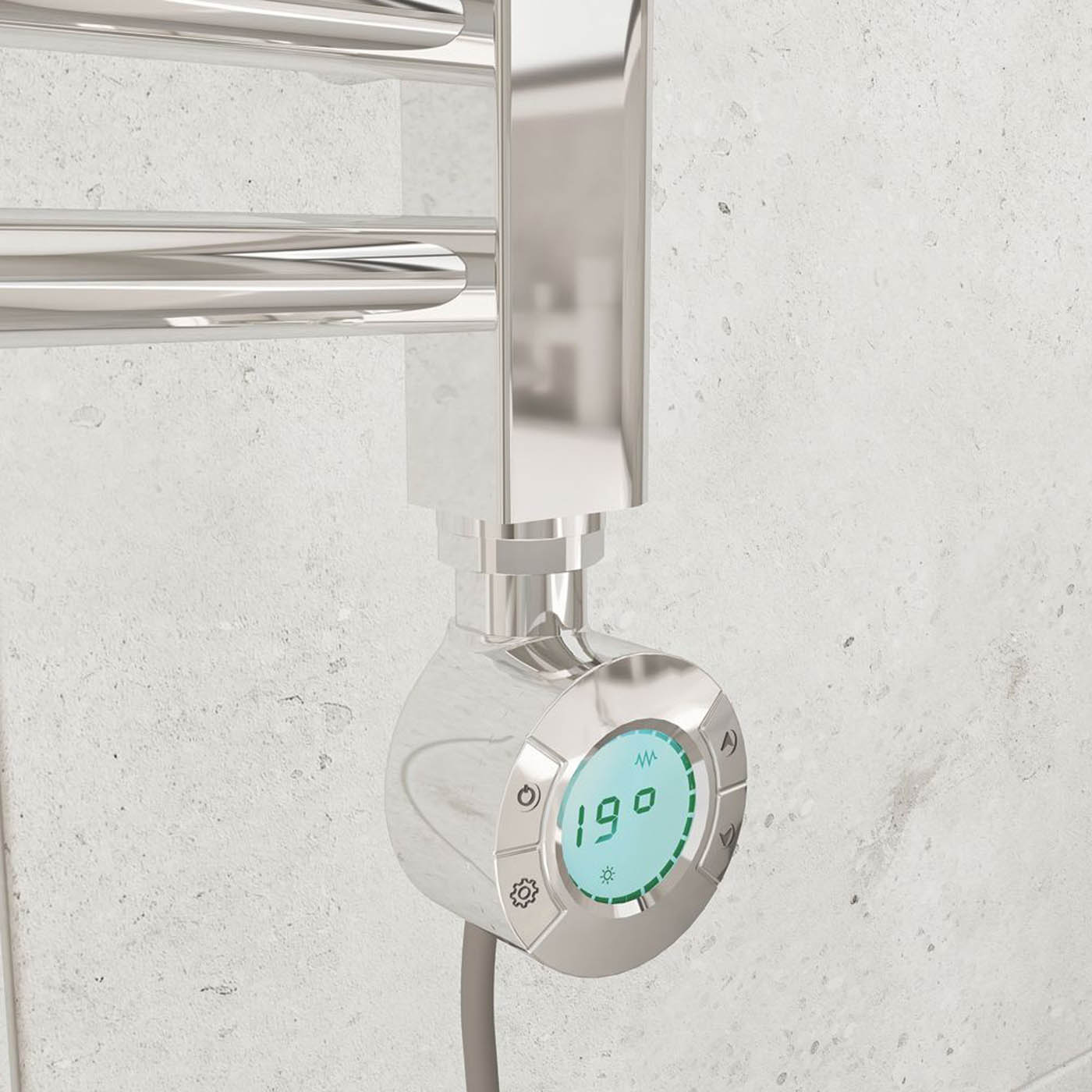 Flomasta Electric Towel Rail Radiator Chrome Flat Bathroom Warmer (H)180x(W)50cm - Image 3