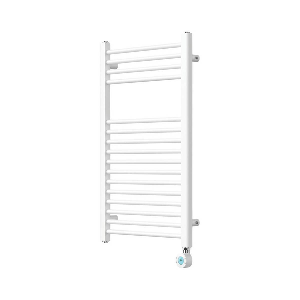 Flomasta Electric Towel Rail Radiator White Flat Bathroom Warmer (H)80x(W)50cm - Image 1