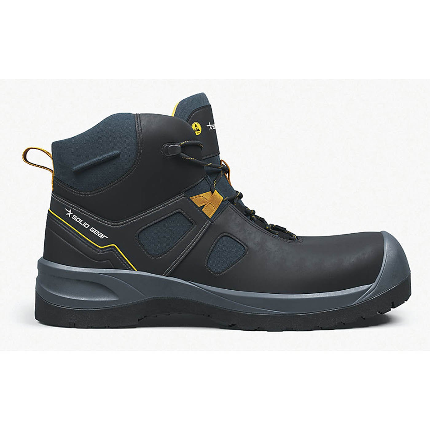 Solid Gear Safety Boots Mens Standard Fit Black Metal Free Composite Toe Size 12 - Image 1