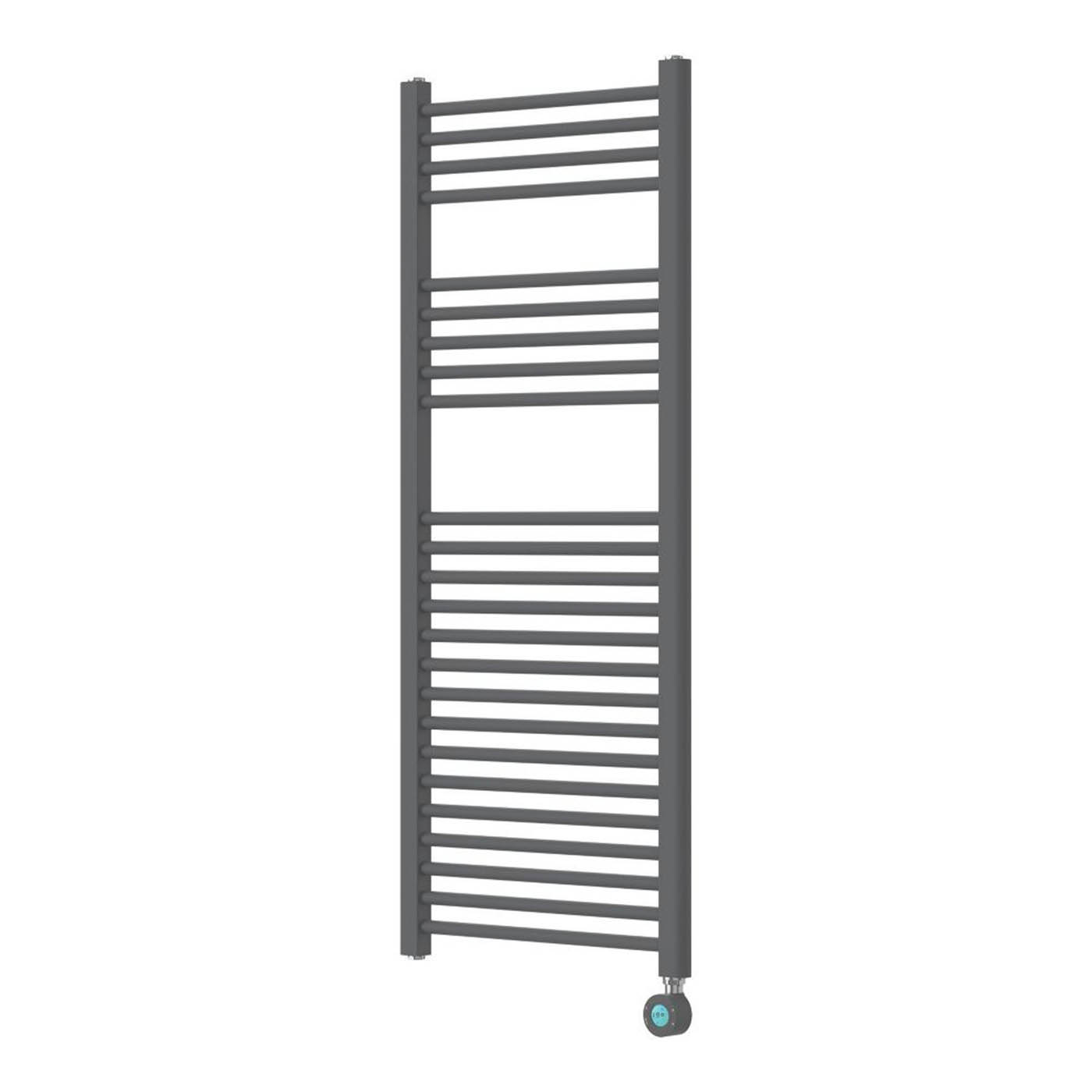 Flomasta Electric Towel Rail Radiator Anthracite Flat Bathroom Warmer H120xW50cm - Image 1