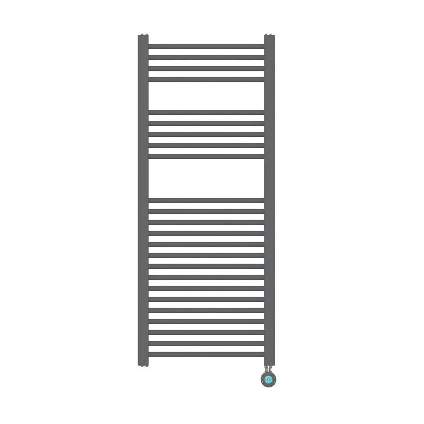 Flomasta Electric Towel Rail Radiator Anthracite Flat Bathroom Warmer H120xW50cm - Image 2