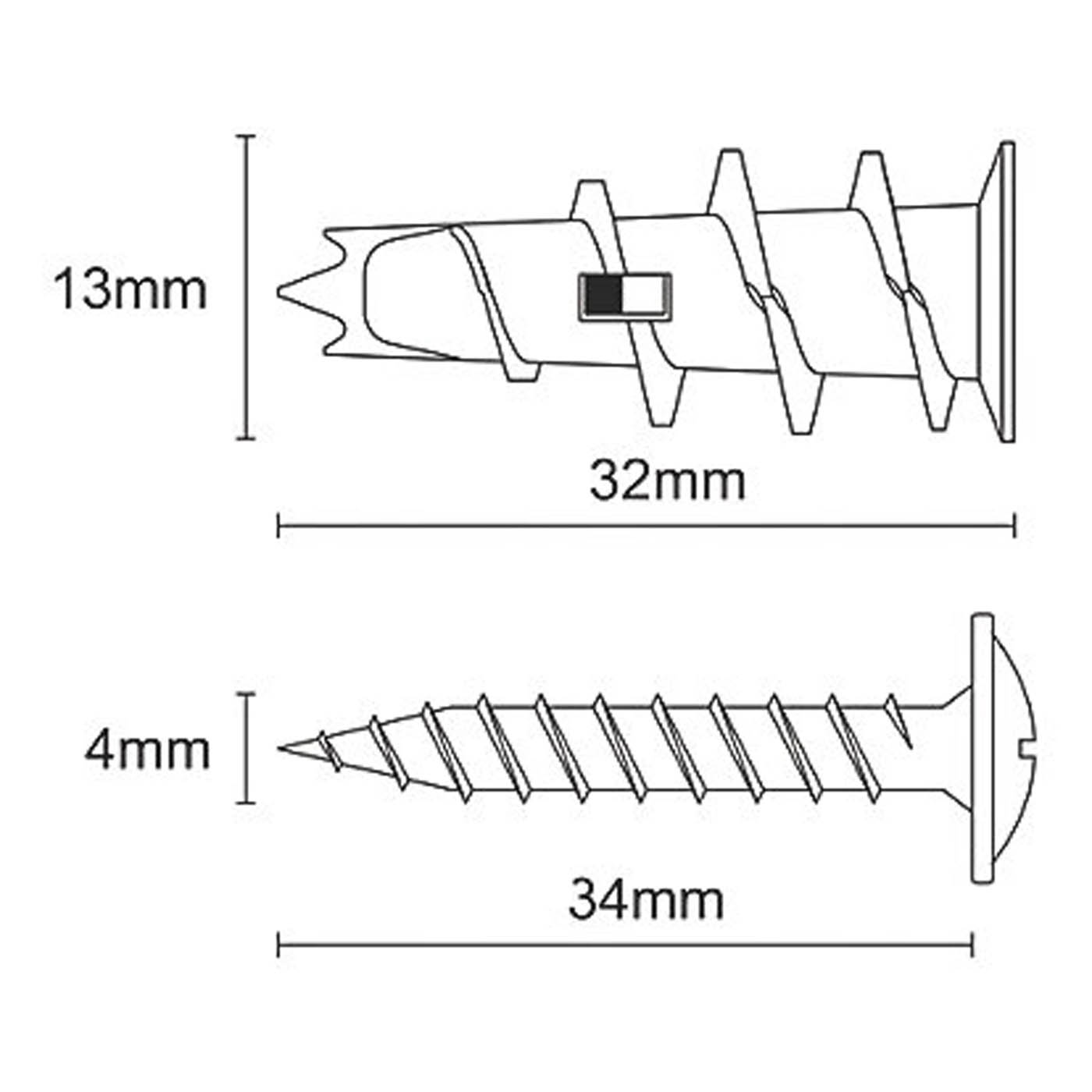 Easyfix Self-Drill Plasterboard Fixings Metal 32mm 500 Pack - Image 5