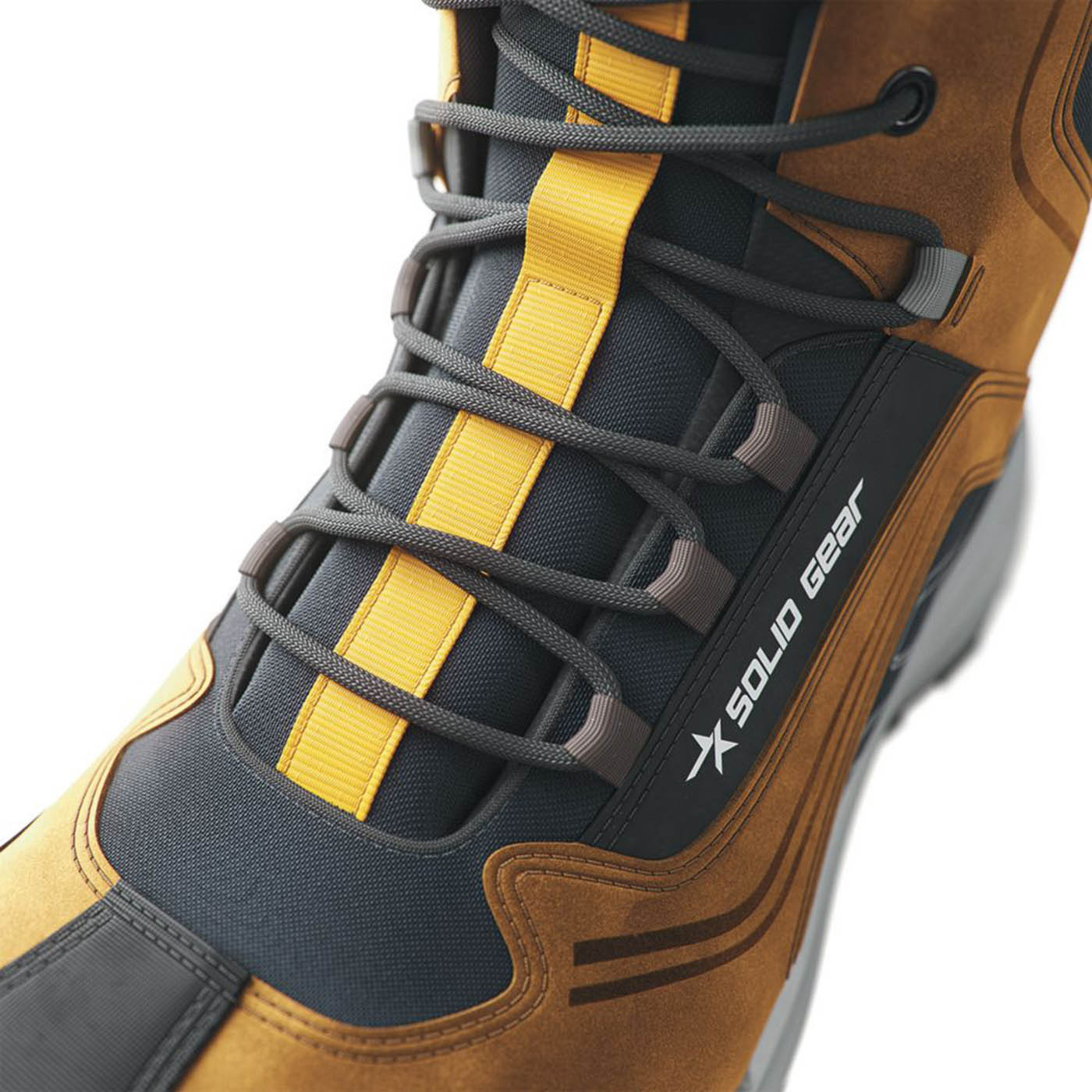 Solid Gear Safety Boots Mens Standard Fit Brown Shoes Fibreglass Toe Size 10.5 - Image 4