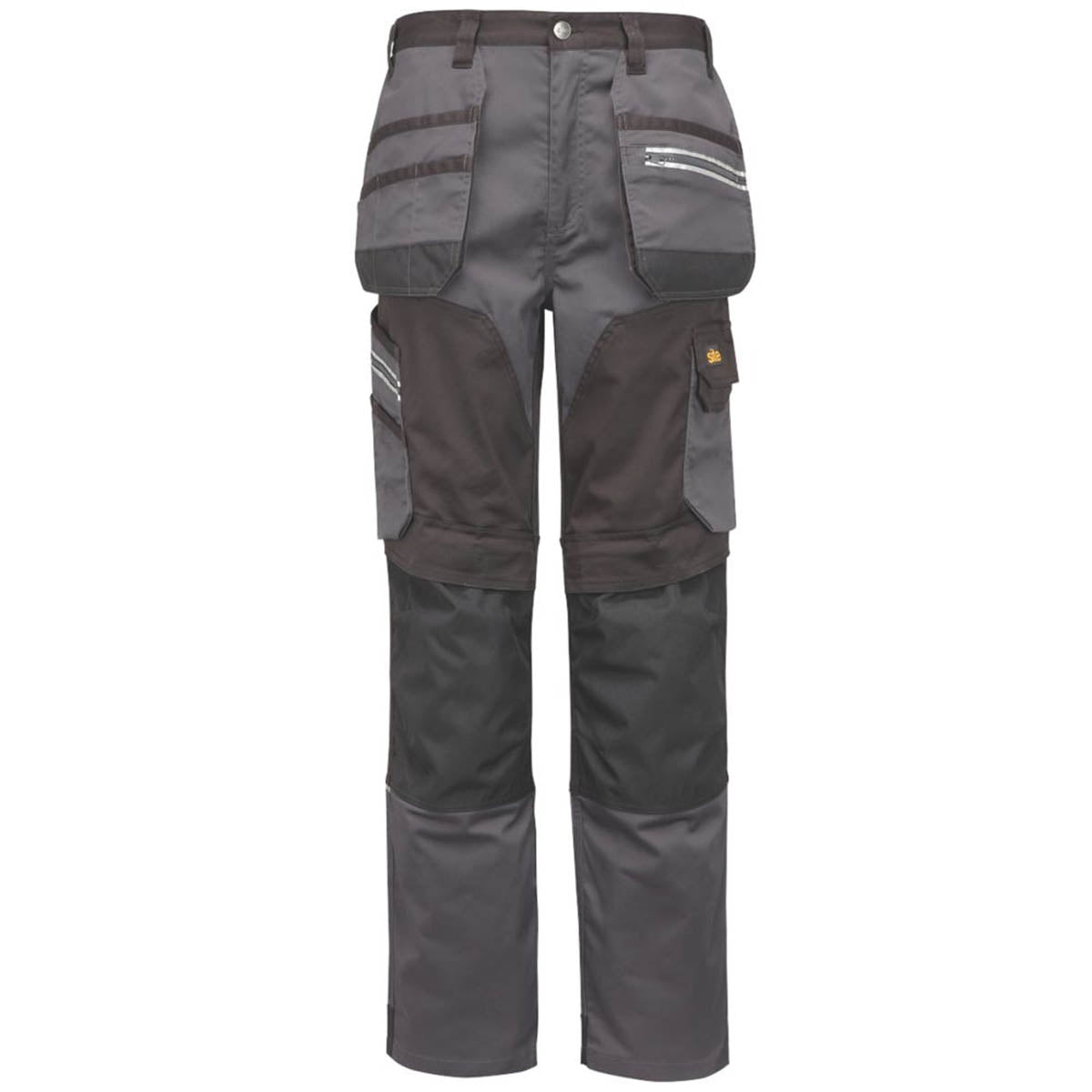 Site Work Trousers Mens Regular Fit Grey Black Stretch Multi Pockets 40"W 34"L - Image 1