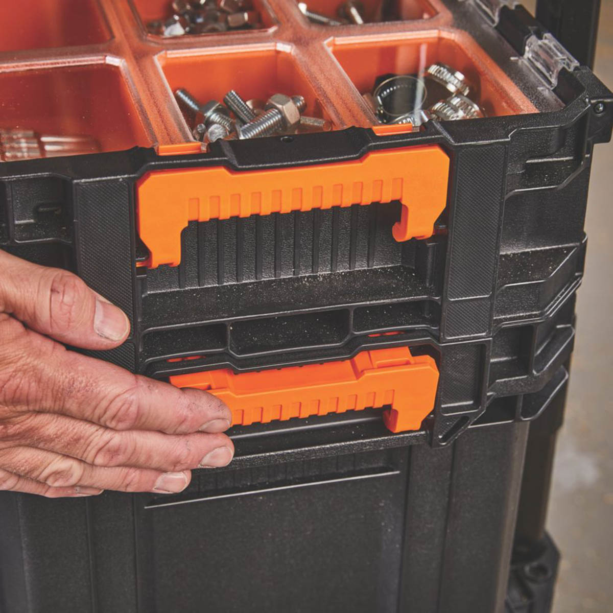 Magnusson Tool Box System Stakkur Storage Stackable Cart Wheel Trolley Set Of 3 - Image 5