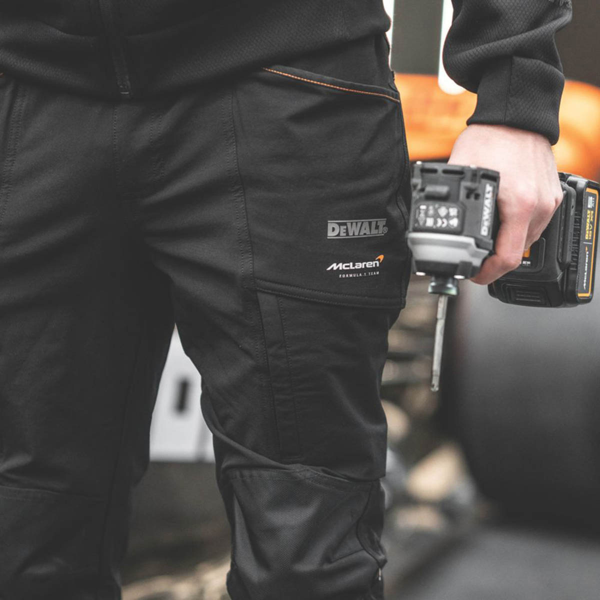 DeWalt Mens Work Joggers Black Slim Fit McLaren F1 Team X Large 36-44" W 31" L - Image 5