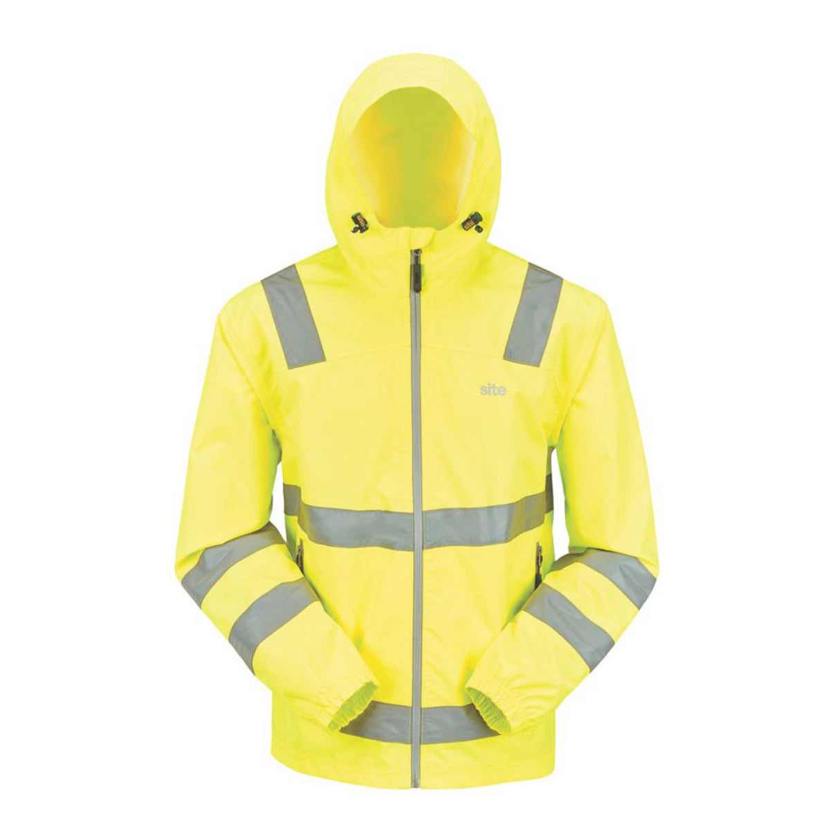 Site Hi-Vis Work Jacket Mens Yellow Waterproof Lightweight X Large 44-46" Chest - Image 1