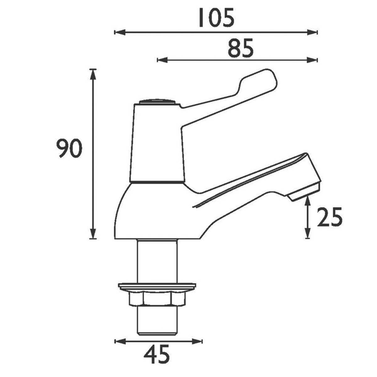 Bristan Basin Pillar Tap Pair Brass Chrome Single Lever 90mm Contemporary - Image 5