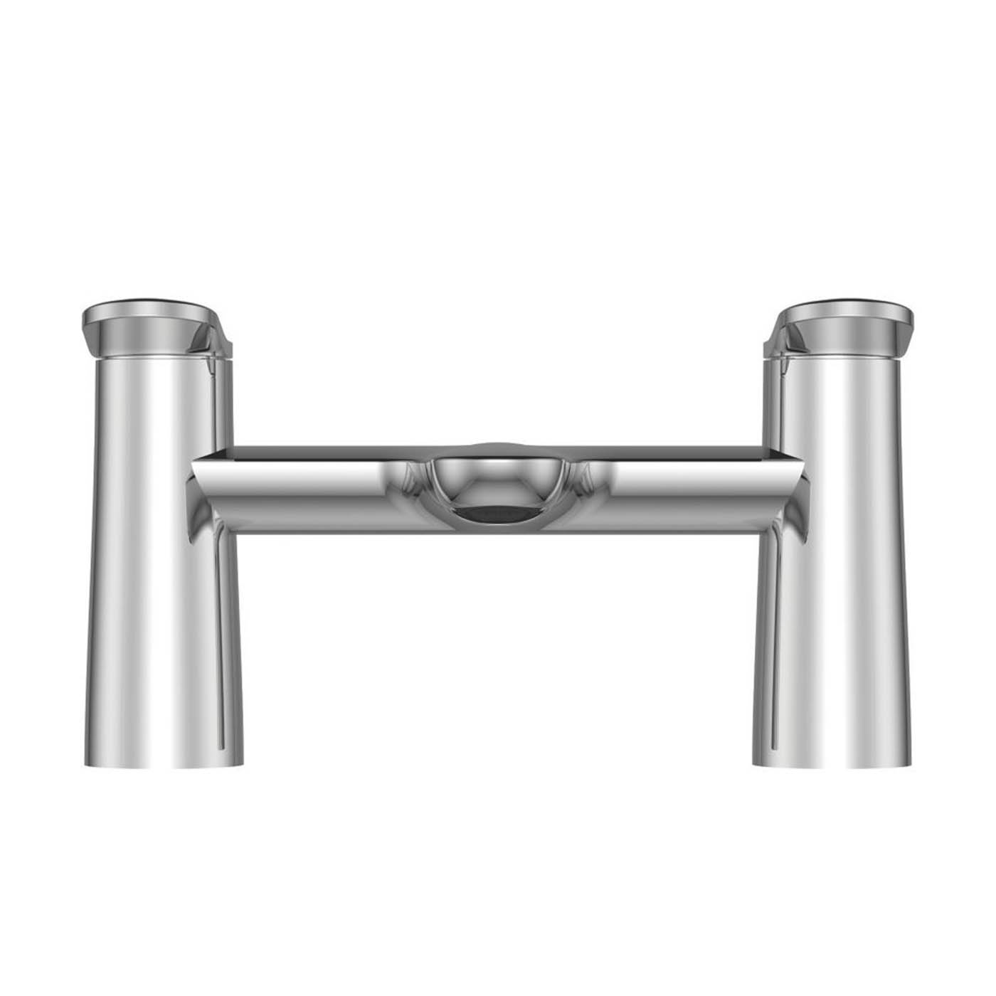 Swirl Bath Mixer Tap Deck Mounted Lever 2 Tap Holes Kuhli Chrome 124mm - Image 2