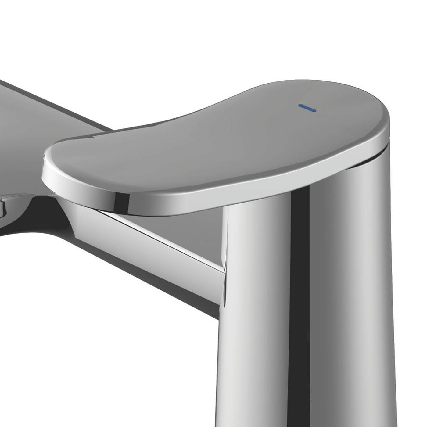 Swirl Bath Mixer Tap Deck Mounted Lever 2 Tap Holes Kuhli Chrome 124mm - Image 4