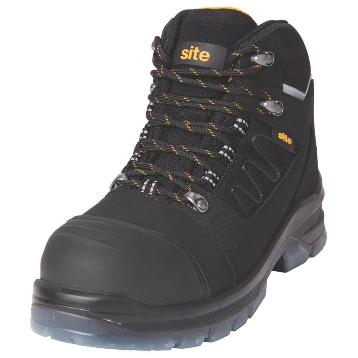 Site Safety Boots Mens Standard Fit Waterproof Black Leather Steel Toe Size 8 - Image 2
