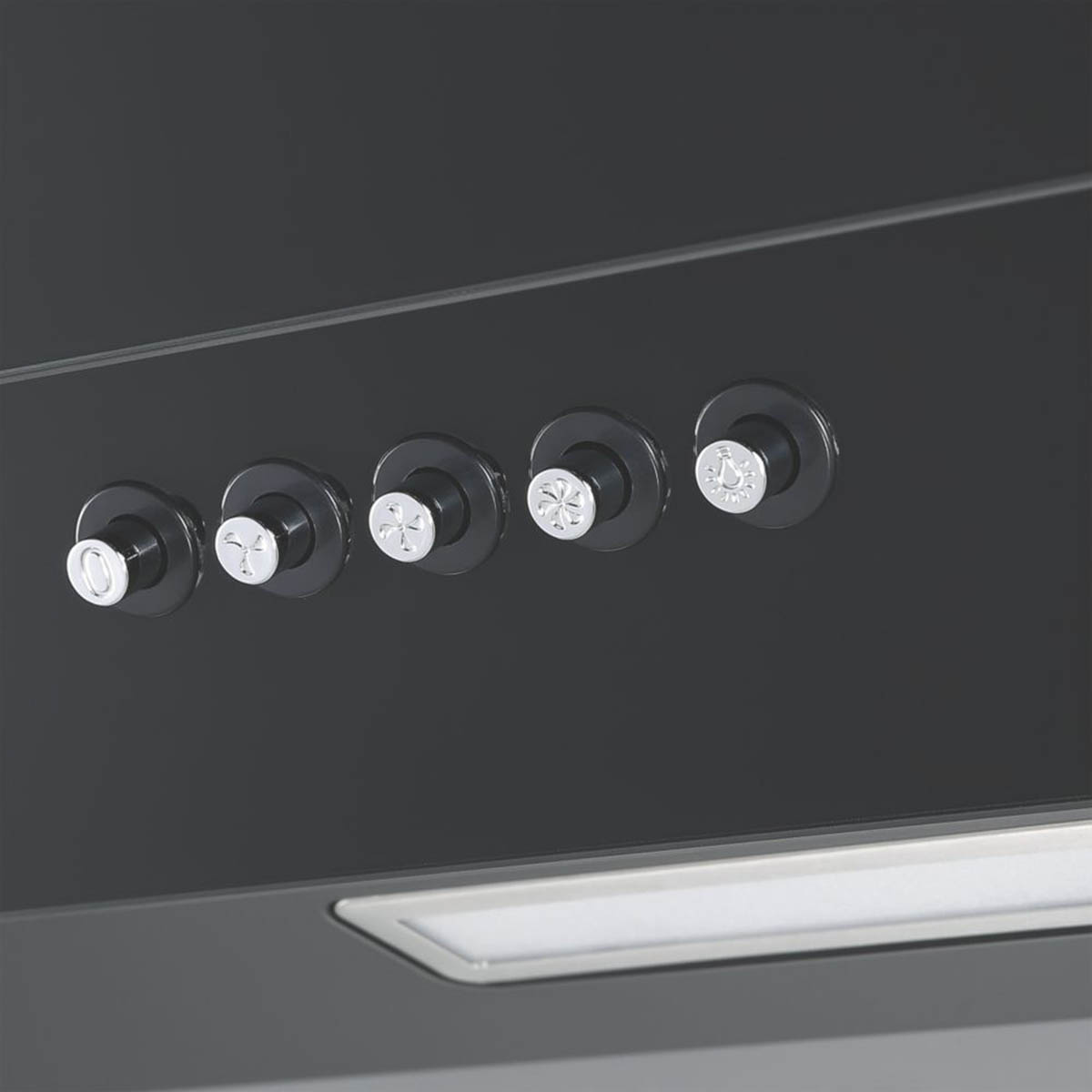 Cooker Hood Angled Black Kitchen Extractor Fan Glass Height-Adjustable 600mm - Image 4