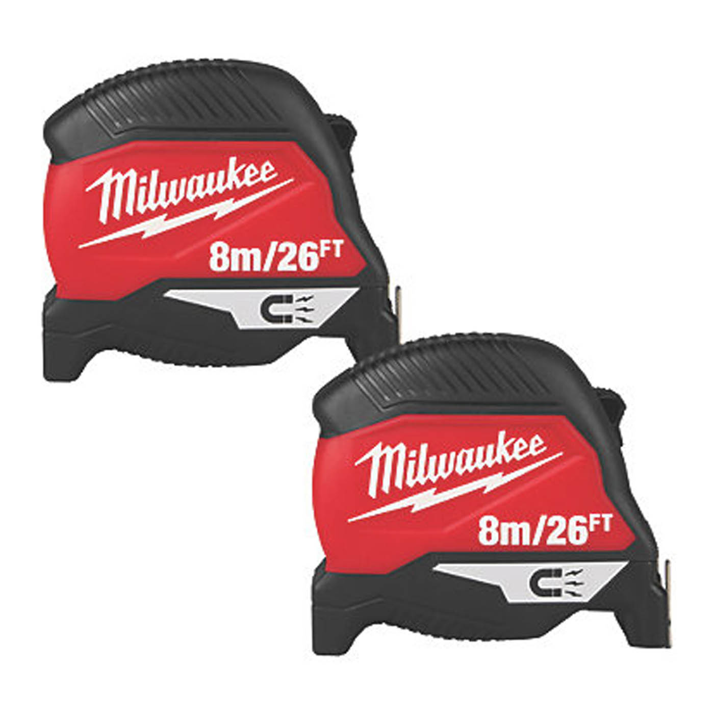 Milwaukee Premium Magnetic 8m Tape Measure Set 2 Pack - Image 1
