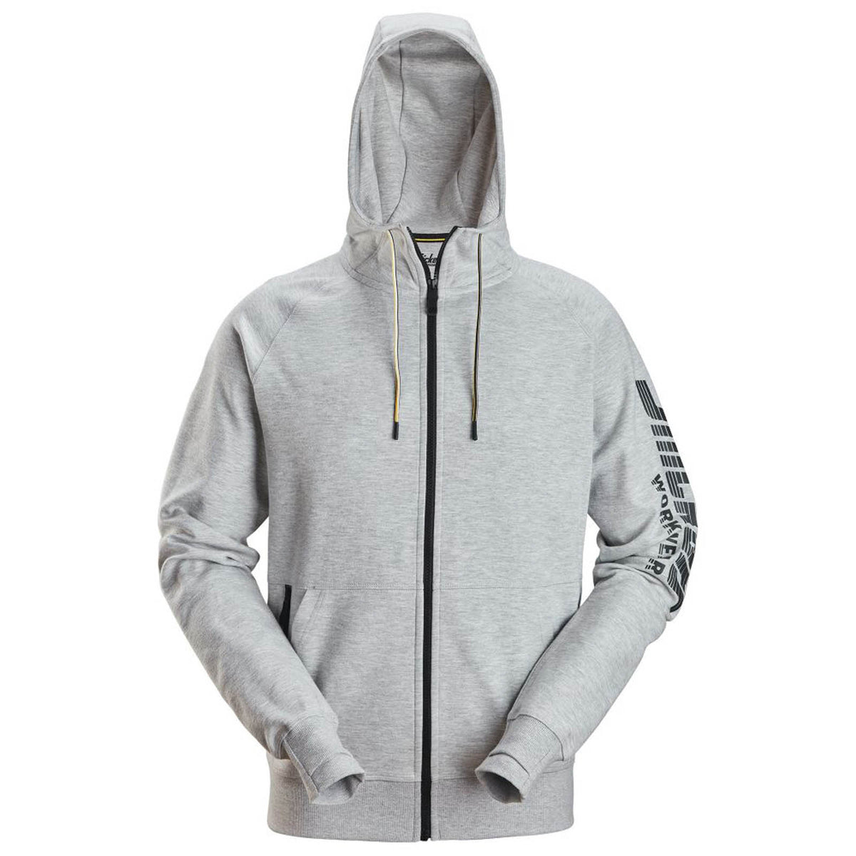 Snickers Work Hoodie Mens Grey Full Zip Breathable Jumper Large 43" Chest - Image 1